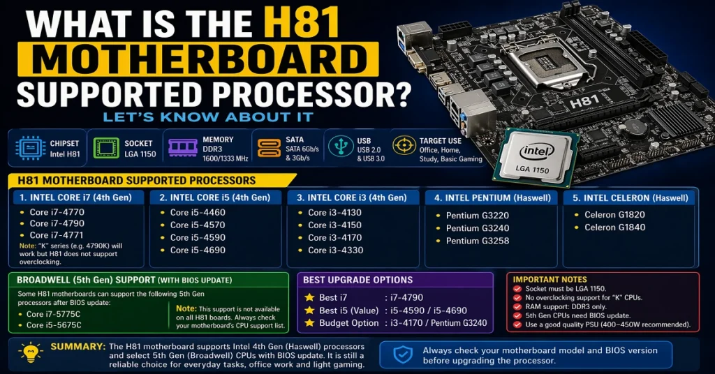 h81 motherboard supported processor