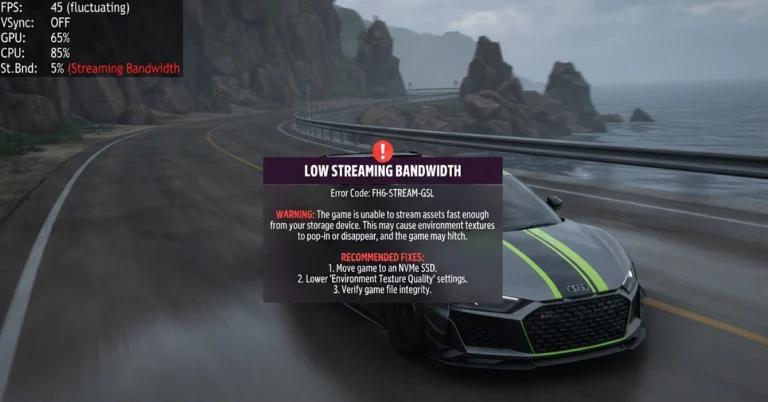 Forza Horizon 6 low streaming bandwidth error fix on PC